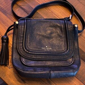 Kate Spade Midnight Black Crossbody Bag with Tassel